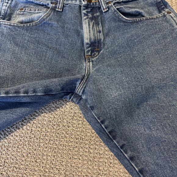 Wrangler Jeans Mens 33x30 Blue Denim Relaxed Straight Fit 100% Cotton Workwear - Picture 5 of 9